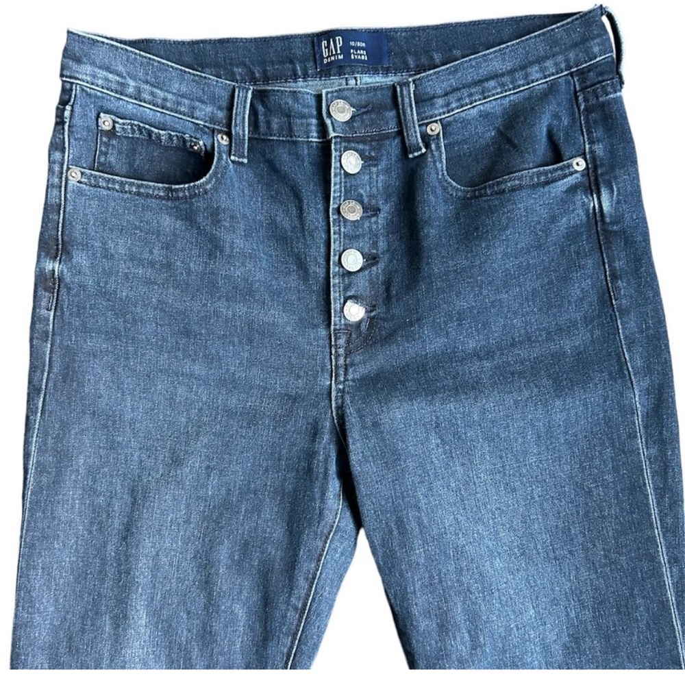 GAP Blue Flare Wide Leg Jeans High-Rise - Picture 4 of 7